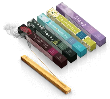 Spiritual Sticks coupon code - five themed incense sets and wooden holder