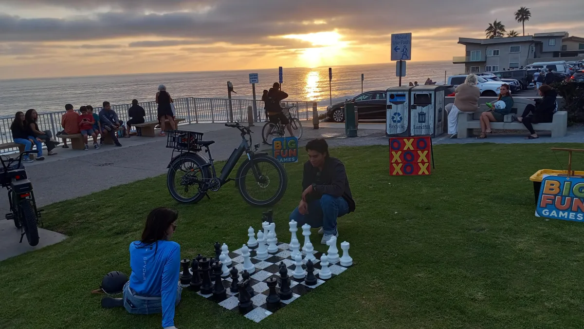 Chess at sunset