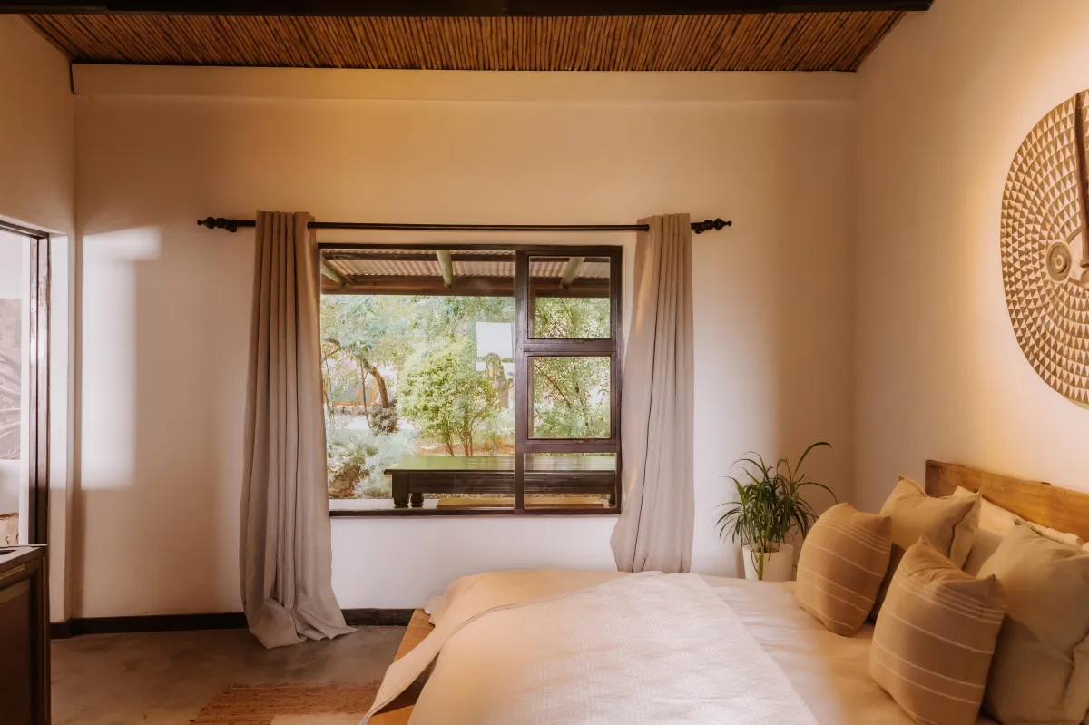 Bedroom inside The Manor Cottage.
