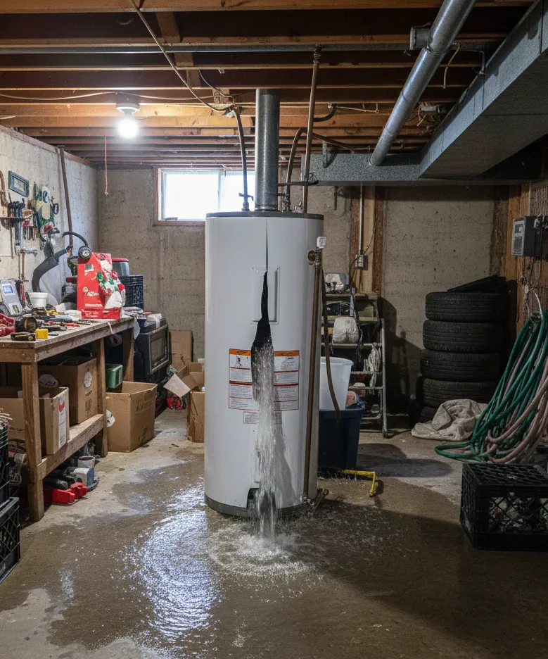 Water leaking from a residential water heater