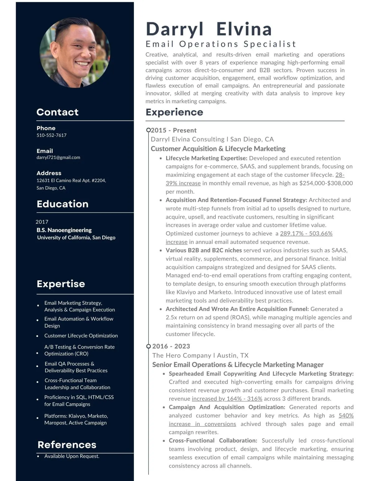 Darryl Elvina Resume