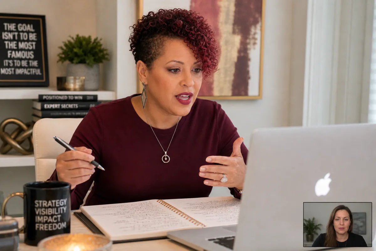 Dawnna St Louis working with a client