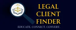 Legal Client Finder Logo.  Attorney CE Class Marketing