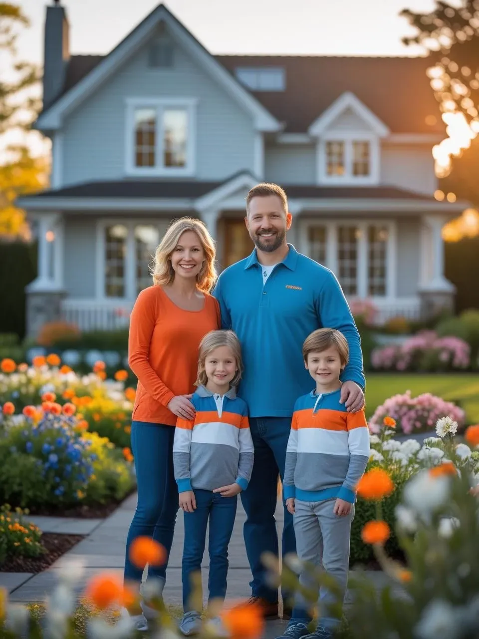 Family outside UK home – protecting houses from damp, mould and timber decay