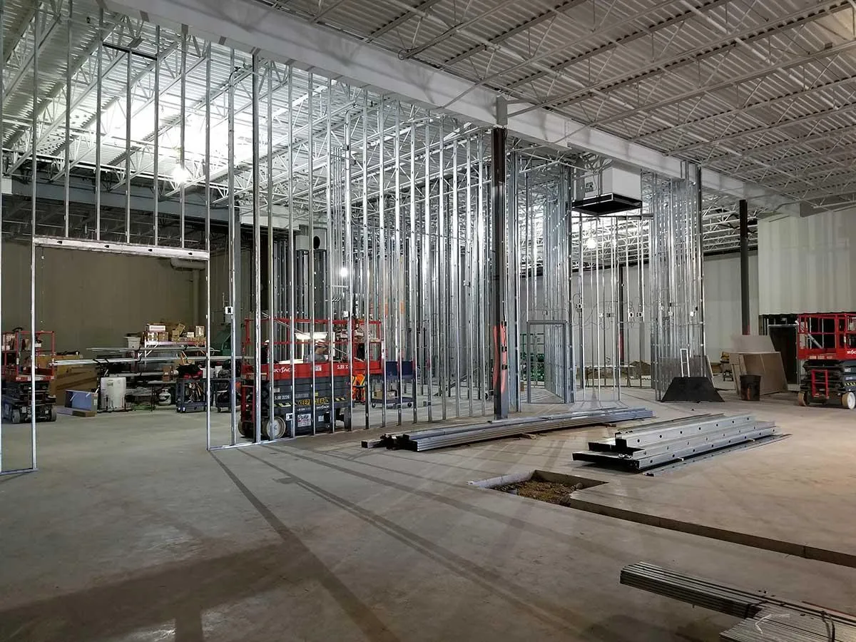 Interior of Fun Lab during construction