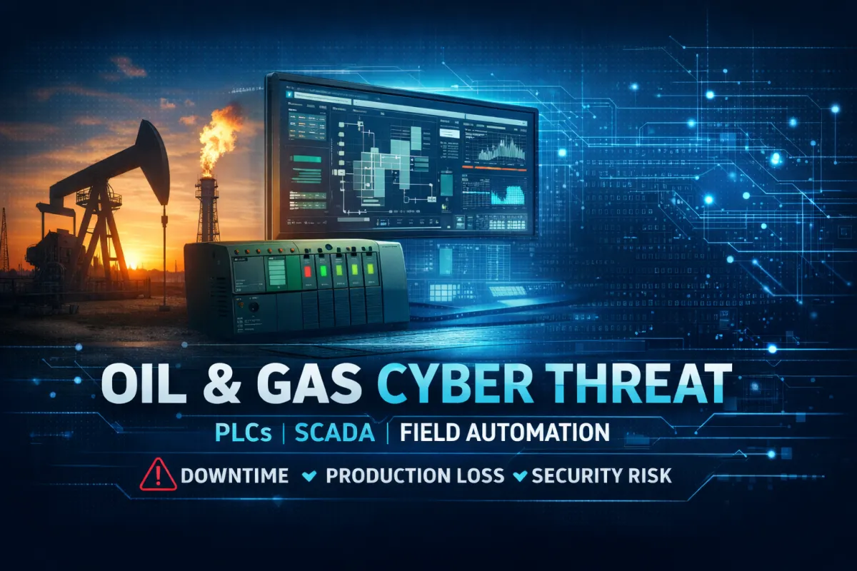 Alt text: Oil and gas field automation and well control systems cybersecurity risk