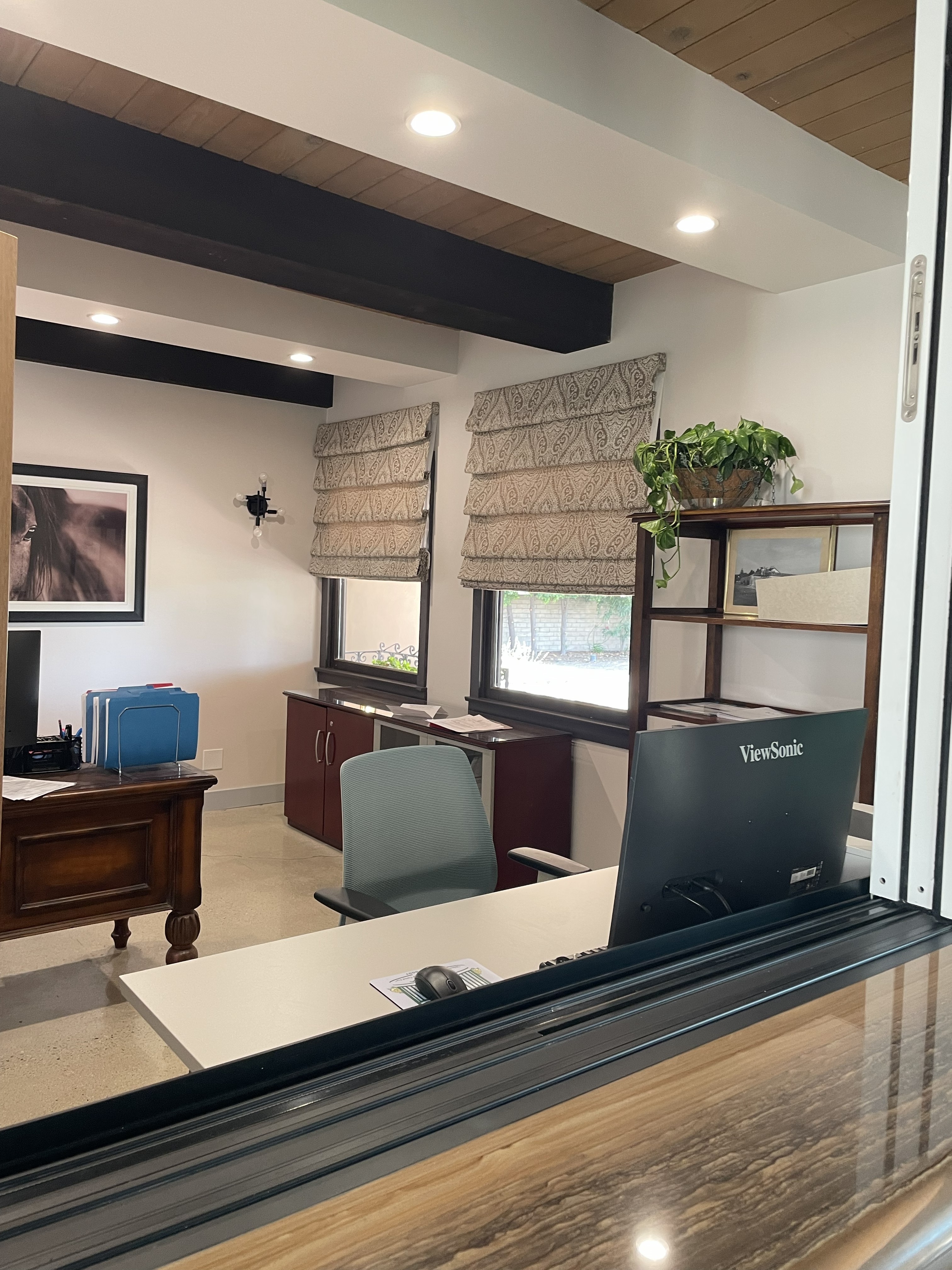 Designer roller shades for a modern Los Angeles interior