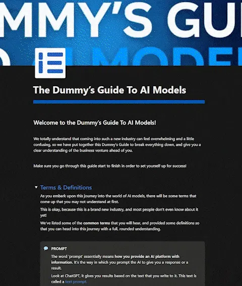 Imagine education Dummy's Guide to AI Model