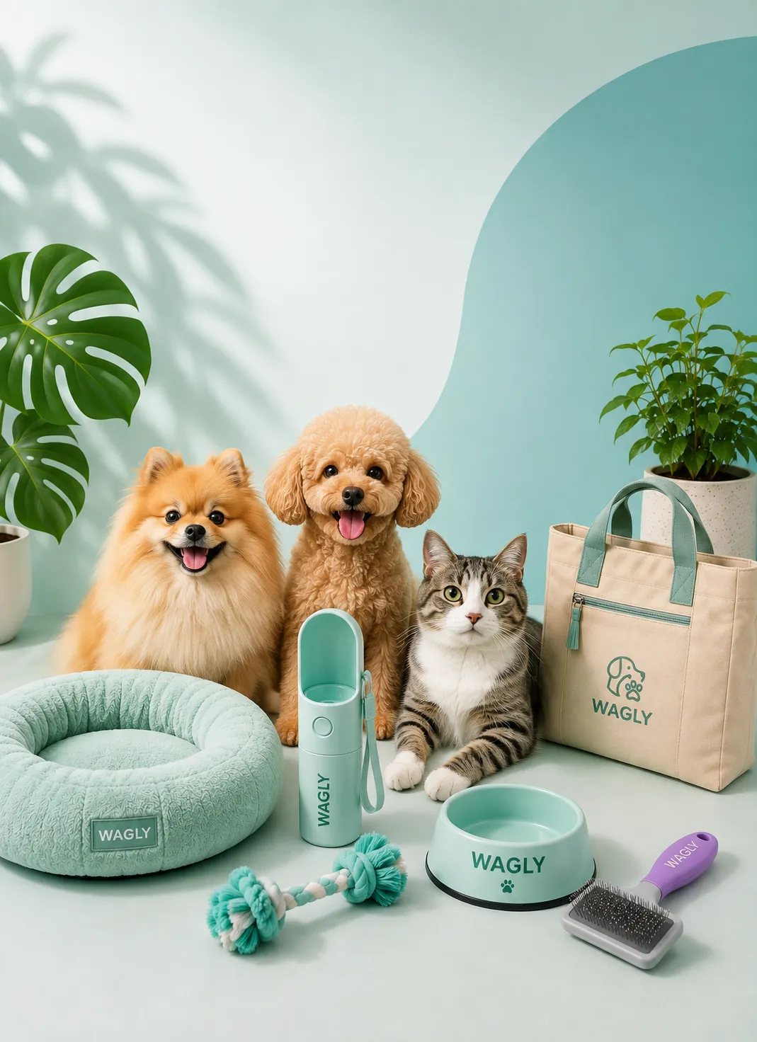 A happy dog resting comfortably on premium pet bedding