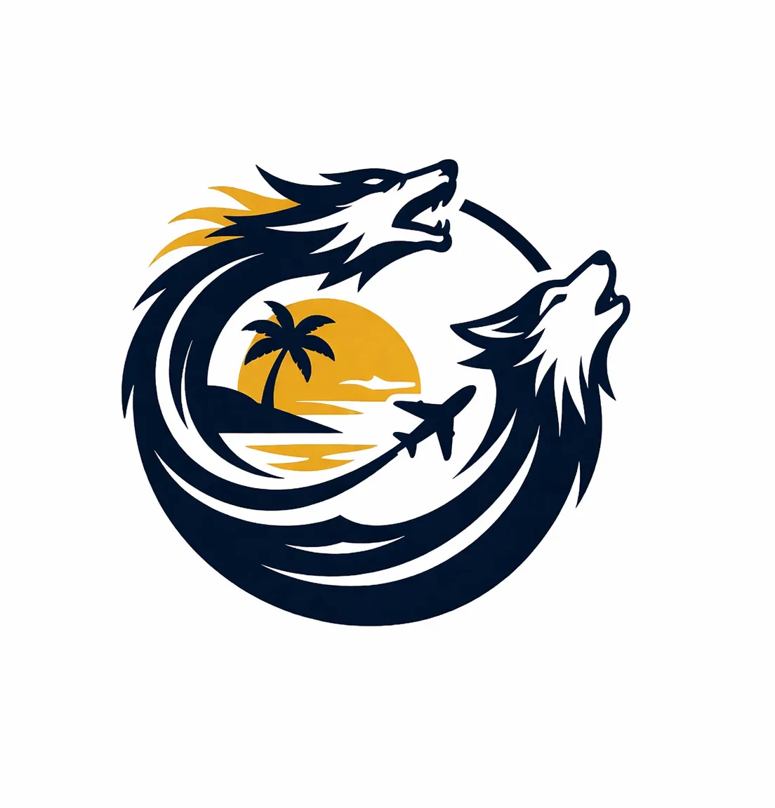 Dragon Wolf Travel Logo