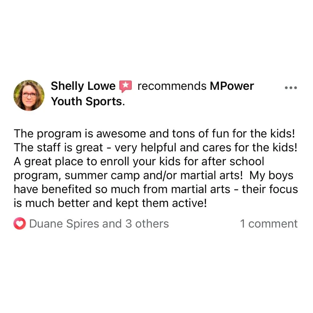 5 Star Review For MPower Youth Sports!