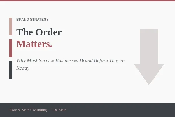 The Order Matters: Why Most Service Businesses Brand Before They're Ready