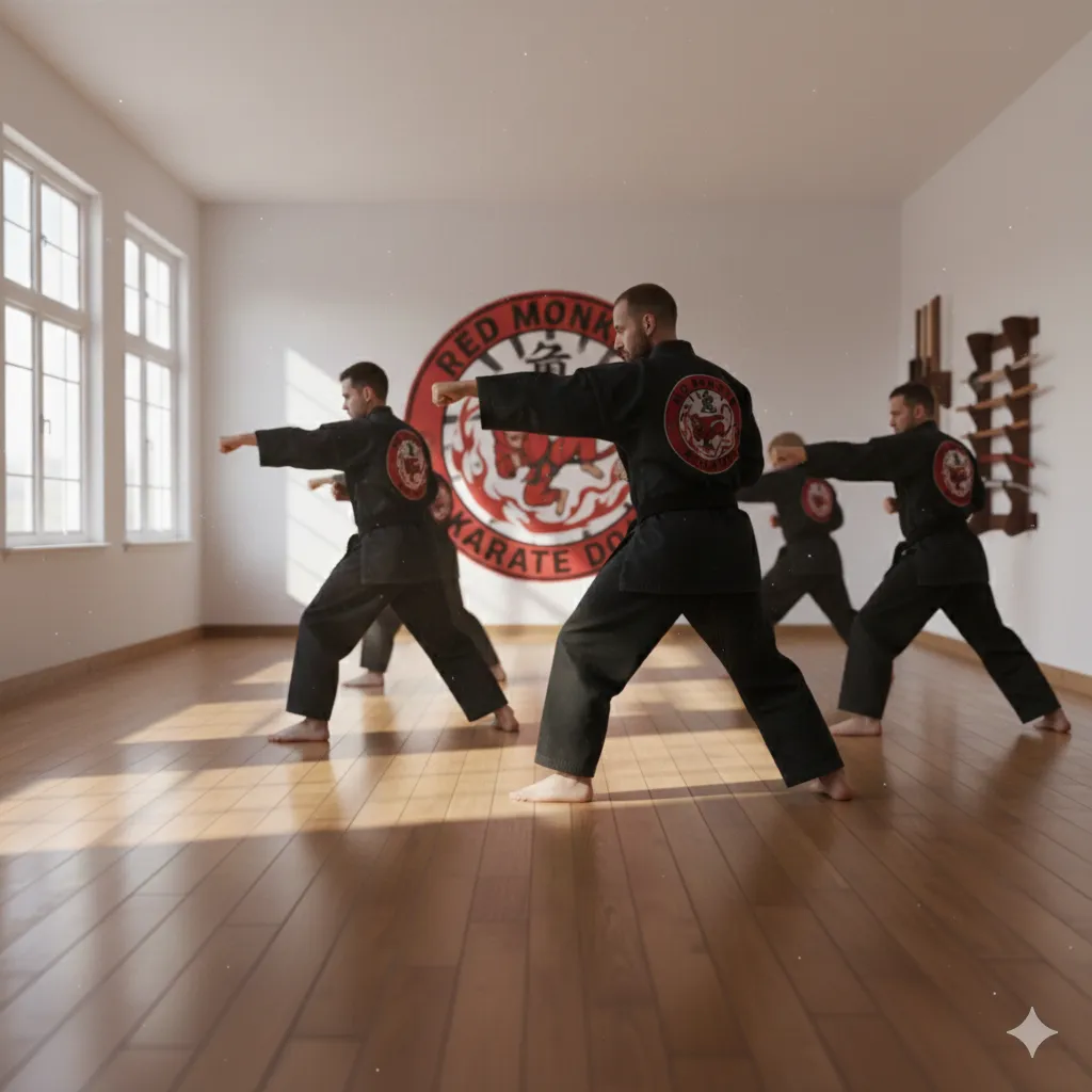 practicing martial arts at Red Monkey Karate