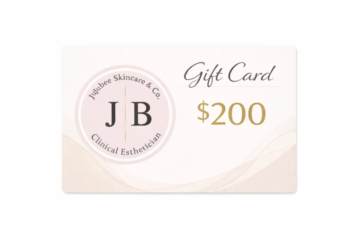 JuJubee Skincare $200 premium beauty gift card for professional facials and products