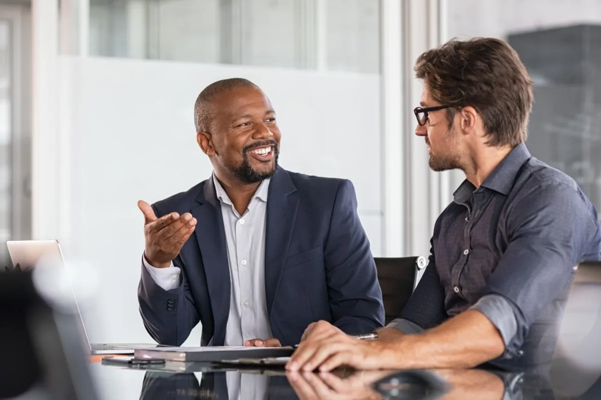 Two men in business meeting