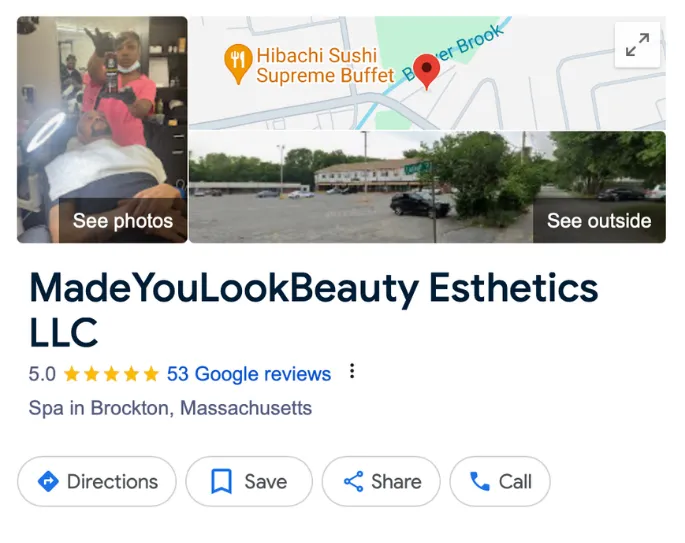 MadeYouLookBeauty Esthetics Google Results | Eugene Marketing & Consulting