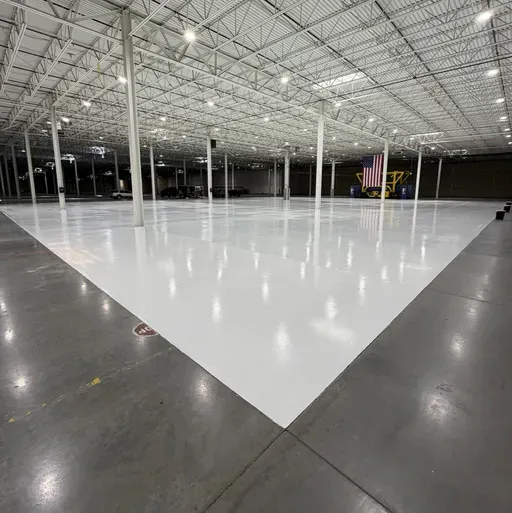 Large warehouse with expertly coated concrete