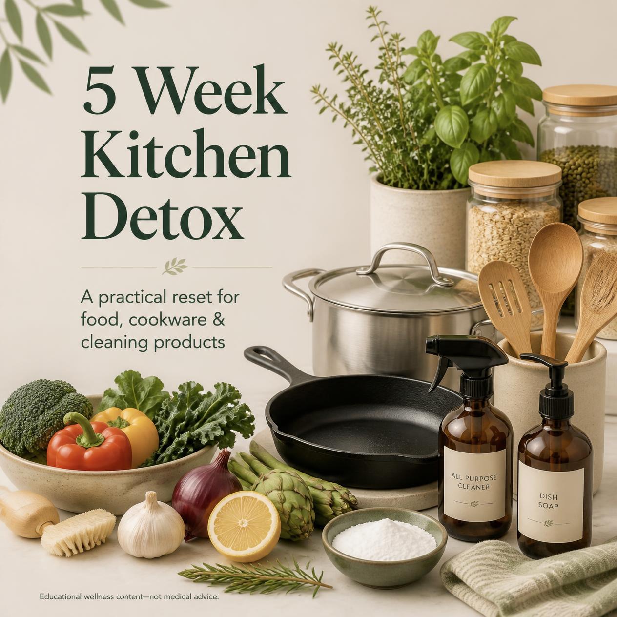 Kitchen Detox, remove endocrine disrupting chemicals, non-toxic living, healthy cookware