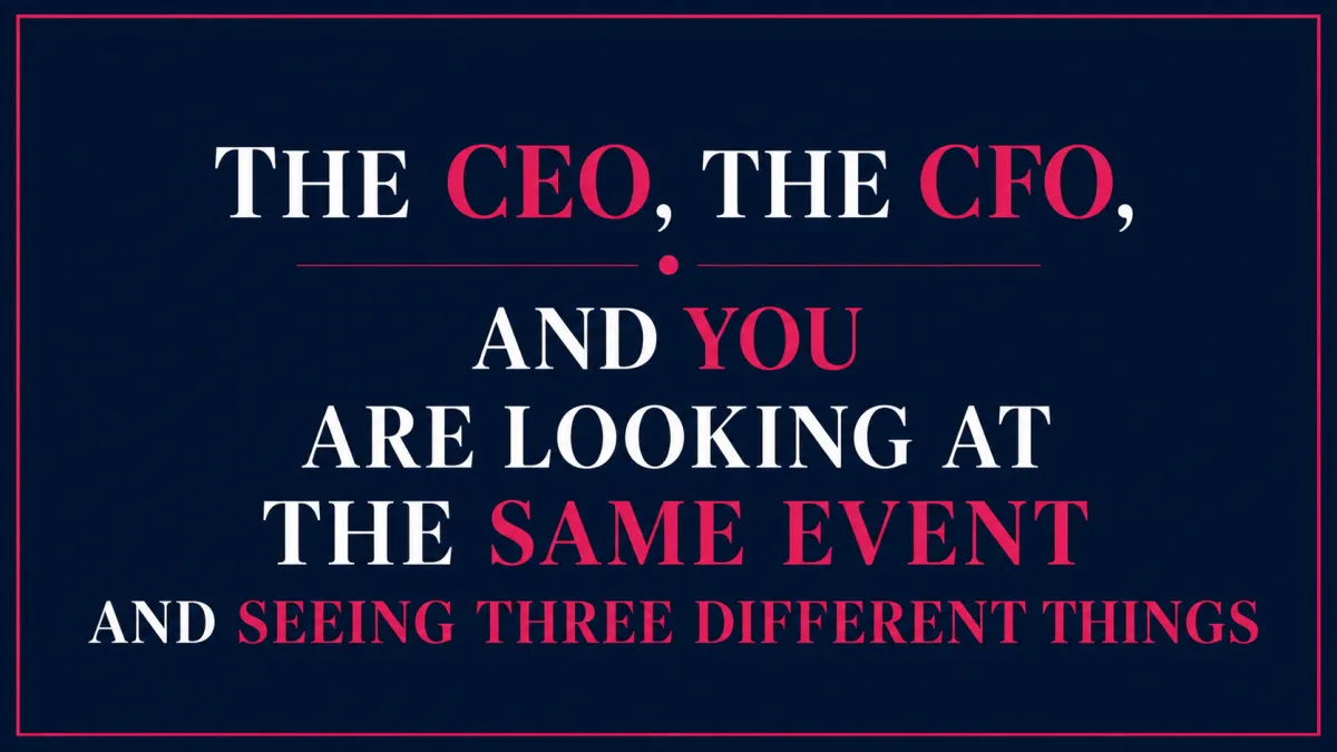 The CEO, the CFO, and You Are Looking at the Same Event and Seeing Three Different Things