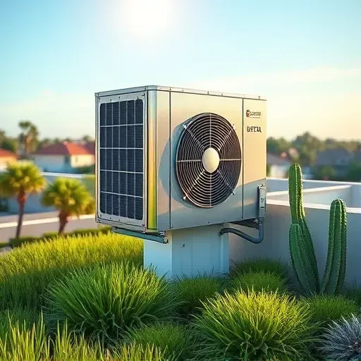 Repaired outdoor HVAC unit on a clean rooftop in Western Lake, TX, with green landscaping and clear blue sky.