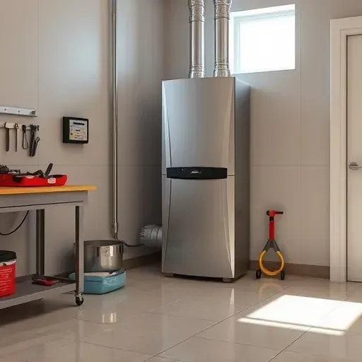 Recently completed furnace tune-up in a clean utility room with organized tools, bright natural light, and polished equipment