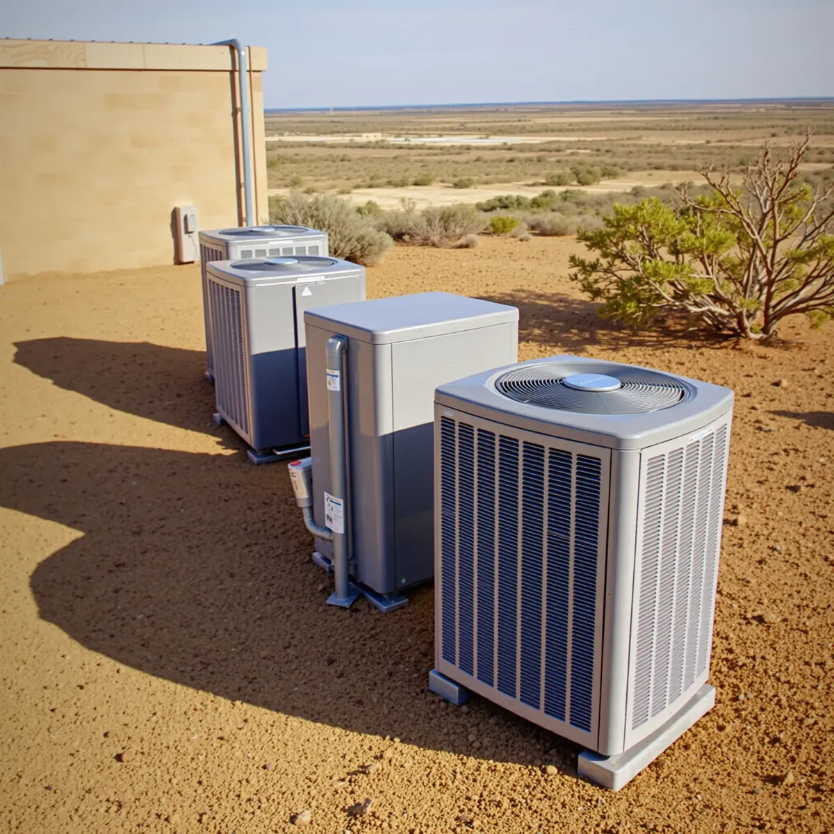 A technician installing or repairing HVAC system in Western Lake, TX residential property.