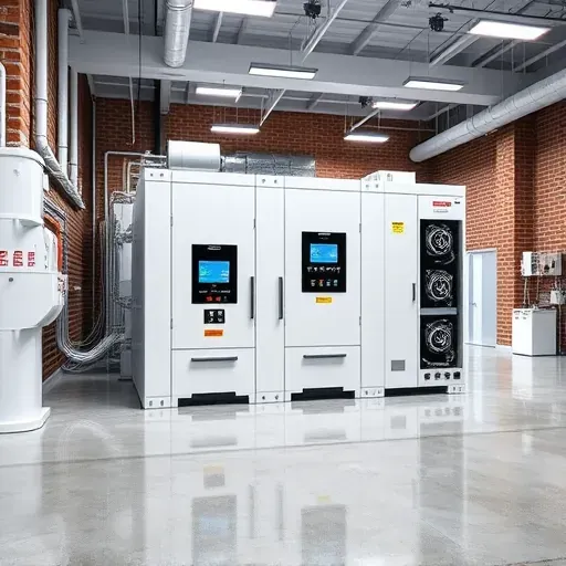 Fort Worth TX industrial zoning system with sleek control panel, organized wiring, exposed brick, polished concrete floor