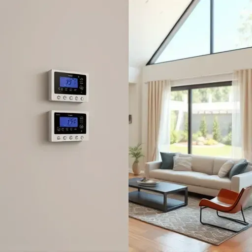 Modern residential zoning system with sleek control panels inside a stylish living room in Fort Worth TX