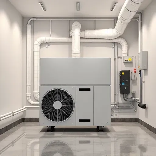 Modern HVAC installation in a clean Saginaw TX mechanical room with organized ductwork and polished floors.