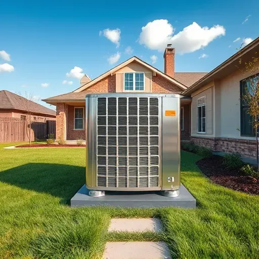 Perfectly completed HVAC installation in Azle TX, featuring sleek design in a serene residential outdoor setting.