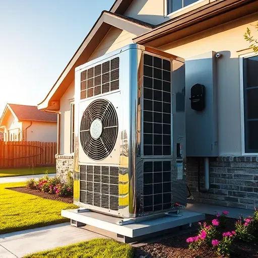 Sleek HVAC system blends modern design with a stylish home in Sanger TX, surrounded by a vibrant landscape.