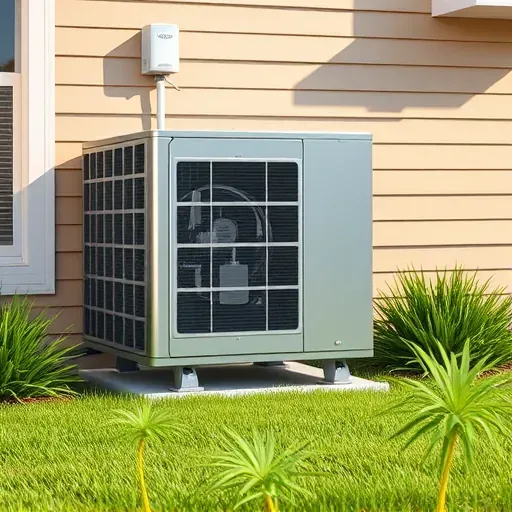 Modern HVAC system installed in Azle TX, showcasing sleek design with lush landscaping and inviting ambiance.