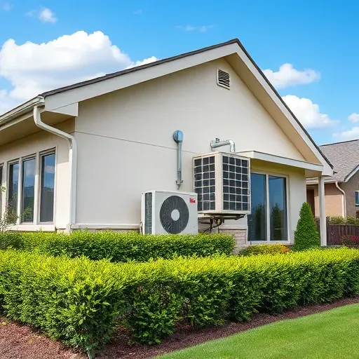 Completed HVAC installation in Corinth TX showcasing modern home, sleek design, efficient unit, and lovely landscaping.