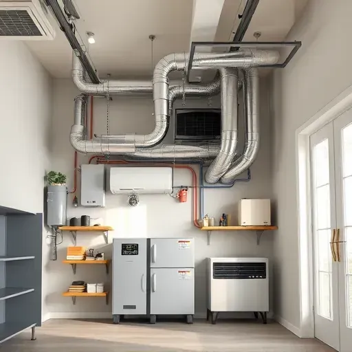 Perfectly installed HVAC system in a tidy Burleson, TX utility room with sleek vents, ductwork, and energy-efficient components.