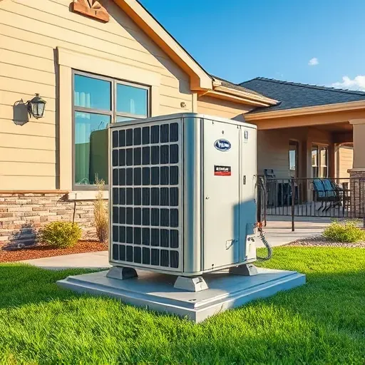 Repaired outdoor central HVAC system in Willow Park, TX, on a concrete pad near a modern home and lush Texas landscaping.
