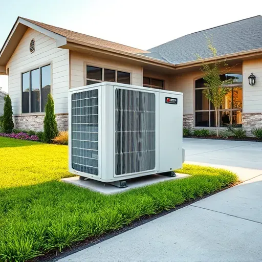 Modern home exterior with a sleek HVAC system, lush garden, and contemporary house in Shady Shores, TX.