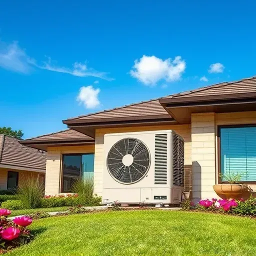 Modern HVAC installation in Forest Hill TX with advanced technology surrounded by a vibrant garden and clear blue sky.