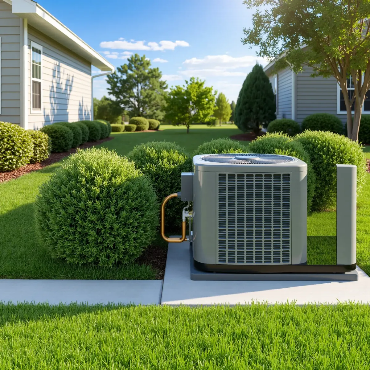 HVAC technician's organized workspace in a service vehicle outside a modern Texas home, showcasing tools and professionalism.