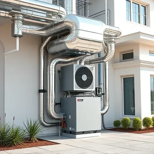 Completed HVAC system in Northlake TX with gleaming ductwork and neat components in a modern home setting.