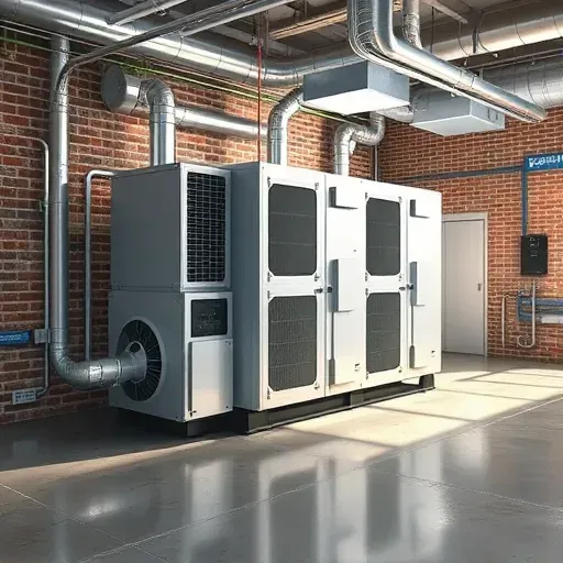 Modern HVAC system in a clean industrial mechanical room in Corinth, TX, showcasing sleek design, vents, and controls.