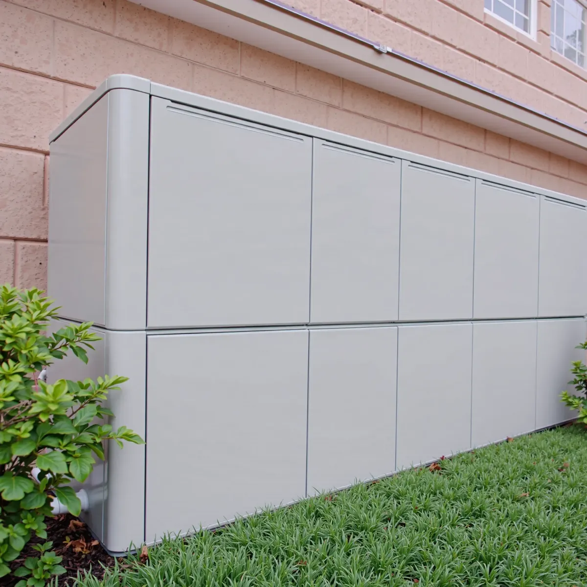 Detailed image of a modern HVAC system installation in River Oaks, TX, showcasing advanced heating and cooling equipment.