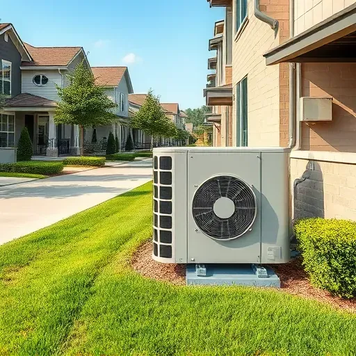 Freshly serviced sleek outdoor air conditioning unit on a well-kept residential home in Edgecliff Village TX