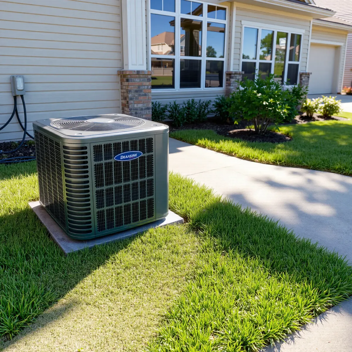 Rooftop HVAC system installed on a modern commercial building in Corinth, TX, with clear Texas sky and landscaped surroundings.