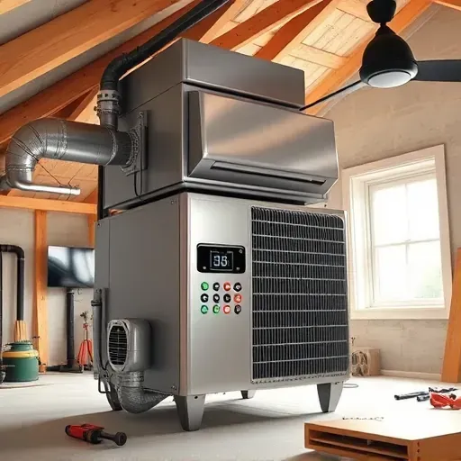 Professionally repaired air conditioning unit in a tidy Fort Worth attic with polished vents and organized tools.