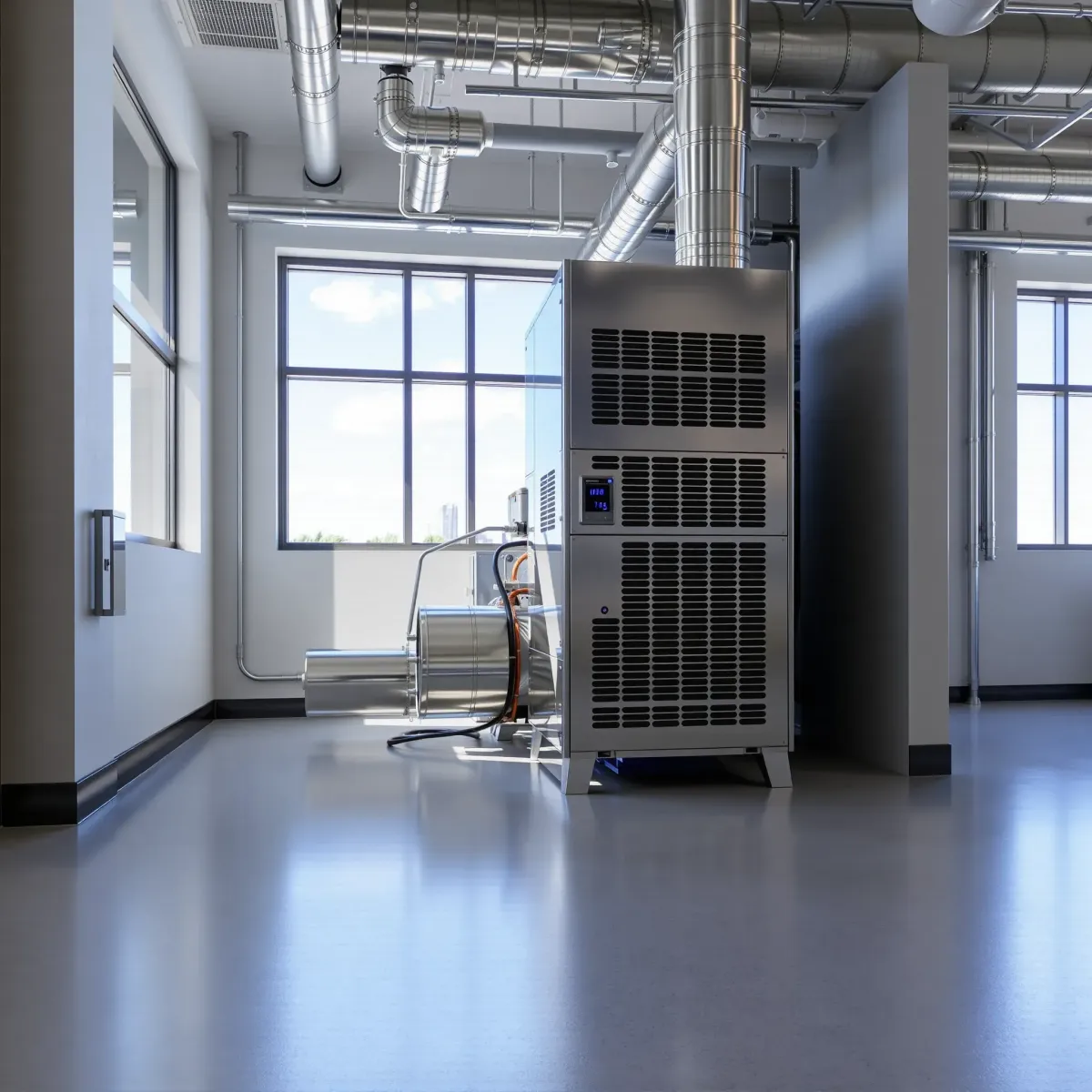 Image promoting HVAC services in Argyle, TX, with technicians working on air conditioning units.