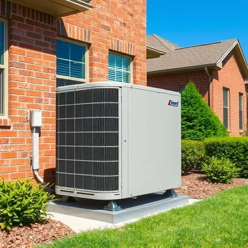 HVAC installation in Kennedale TX featuring a sleek outdoor unit next to a brick house with lush landscaping.