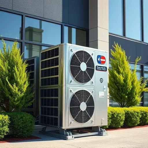 Modern commercial building in Forest Hill, TX with a sleek, well-maintained HVAC unit outside, reflecting sunlight and professional craftsmanship.