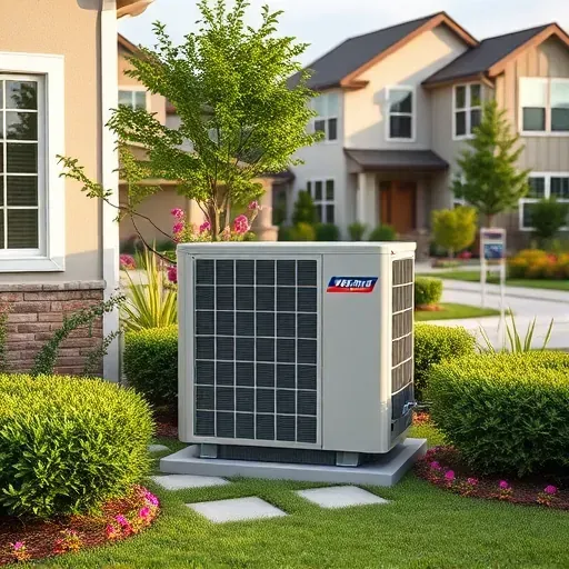 Modern HVAC installation in Watauga TX, surrounded by vibrant gardens and charming suburbia, showcasing expert craftsmanship.