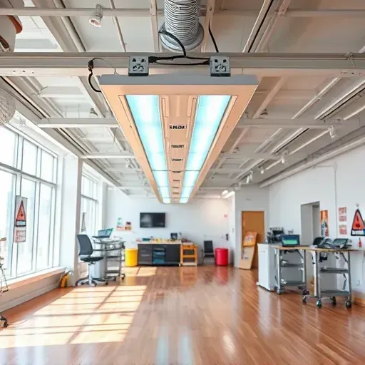 Completed UV light installation in a modern Fort Worth commercial space with sleek fixtures and professional wiring