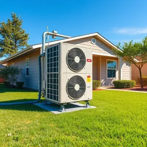HVAC installation in Western Lake TX with modern unit, neat ductwork, and vibrant landscaping on a sunny day.